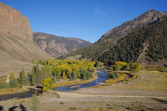 The Rio Grande River at Wagon Wheel Gap between South Fork and Creede along the Silver Thread Scenic & Historic Byway (photo by Bob Seago)